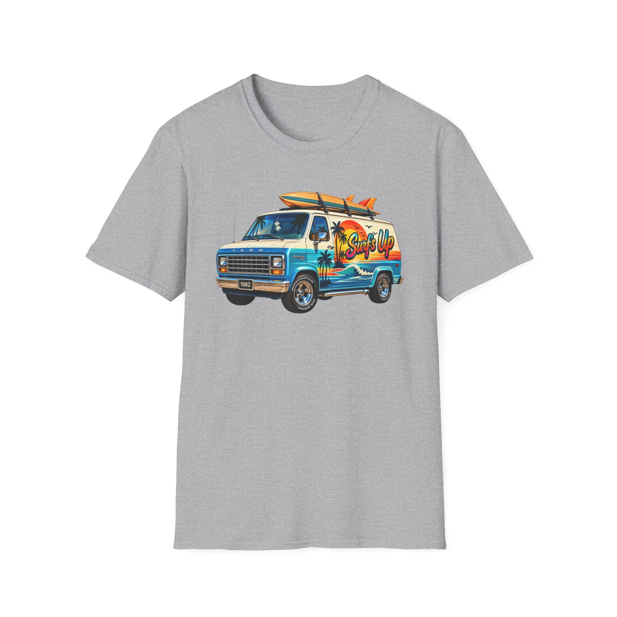 Surf Van T-Shirt — "Surf's Up" Retro Beach Van Tee
