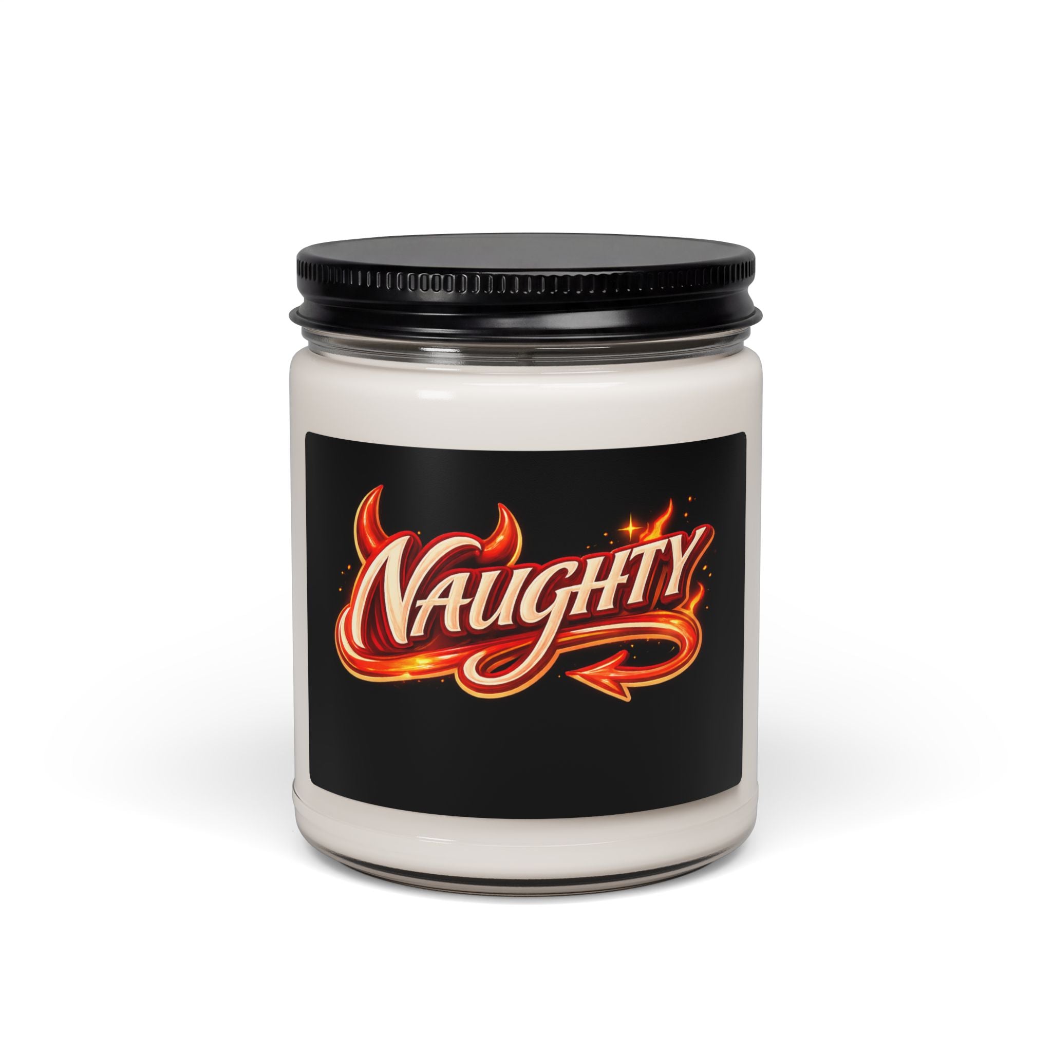 Naughty Flame Scented Soy Candle — 9oz Aromatic Jar (Playful Devil Design)