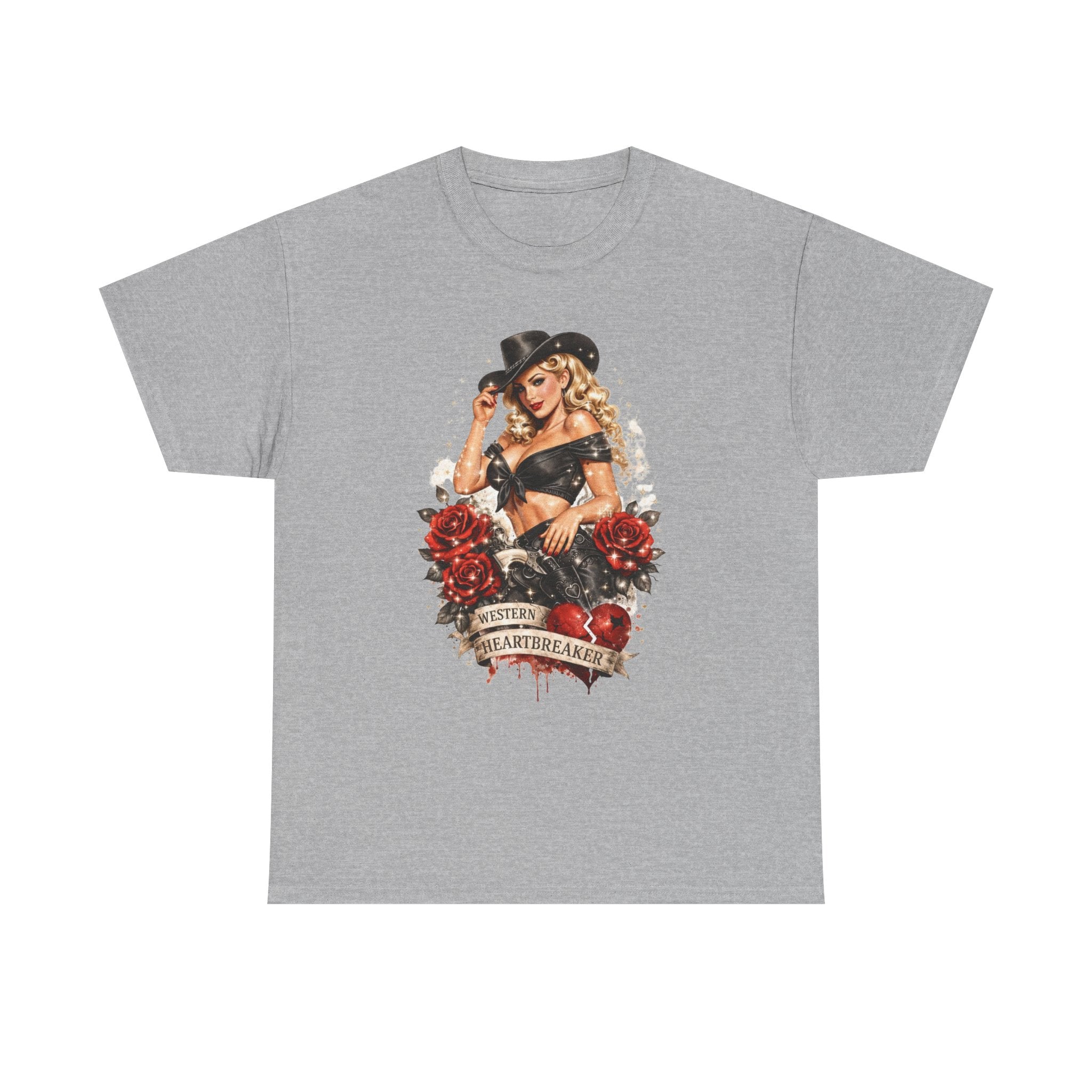 Cowgirl Pinup Heartbreaker T-Shirt — Vintage Valentine Graphic Tee