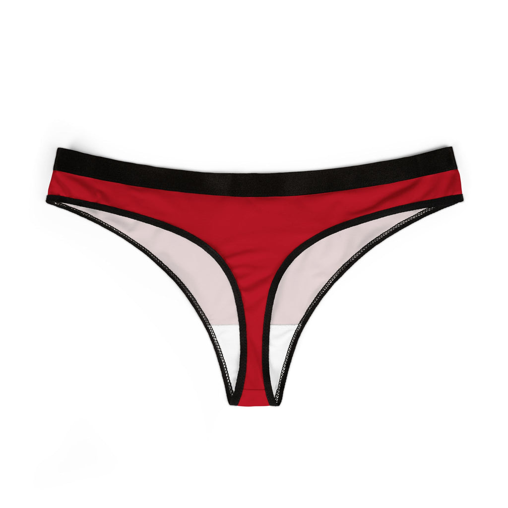 Personalized Red Contrast Trim Women's Thong - Seamless Sexy Bikini Underwear