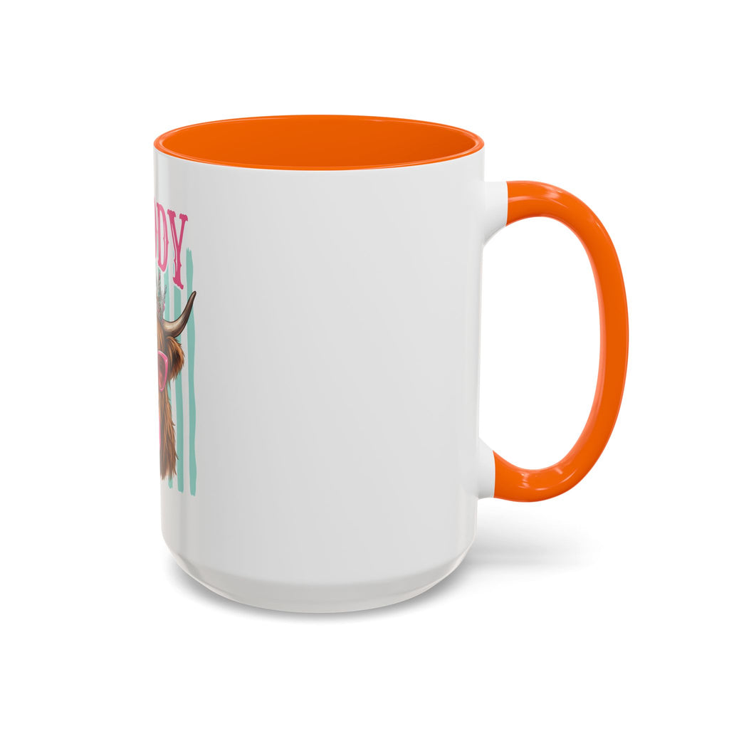 Moody Highland Cow Coffee Mug — Funny Crowned Cow with Bubblegum | Gift for Cow Lovers