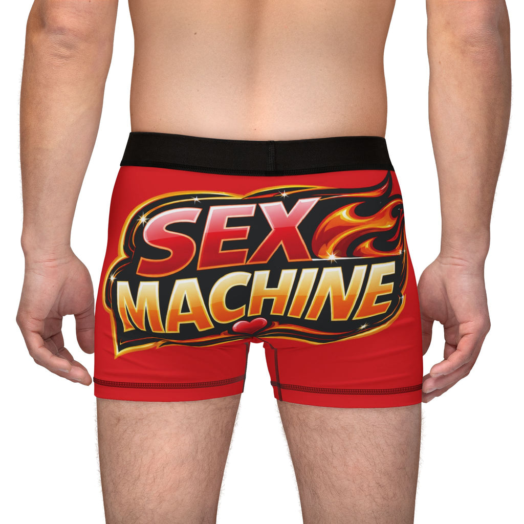 Sex Machine Red Boxer Briefs — Novelty Men’s Underwear