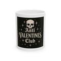 Anti Valentines Club Ceramic Mug — Gothic Skull Coffee Cup (11oz & 15oz)