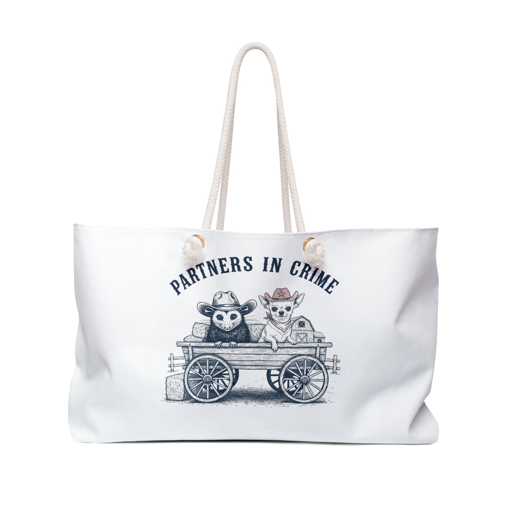 Weekender Bag — “Partners in Crime” Cute Coco & Pete Tote for Farm Lovers
