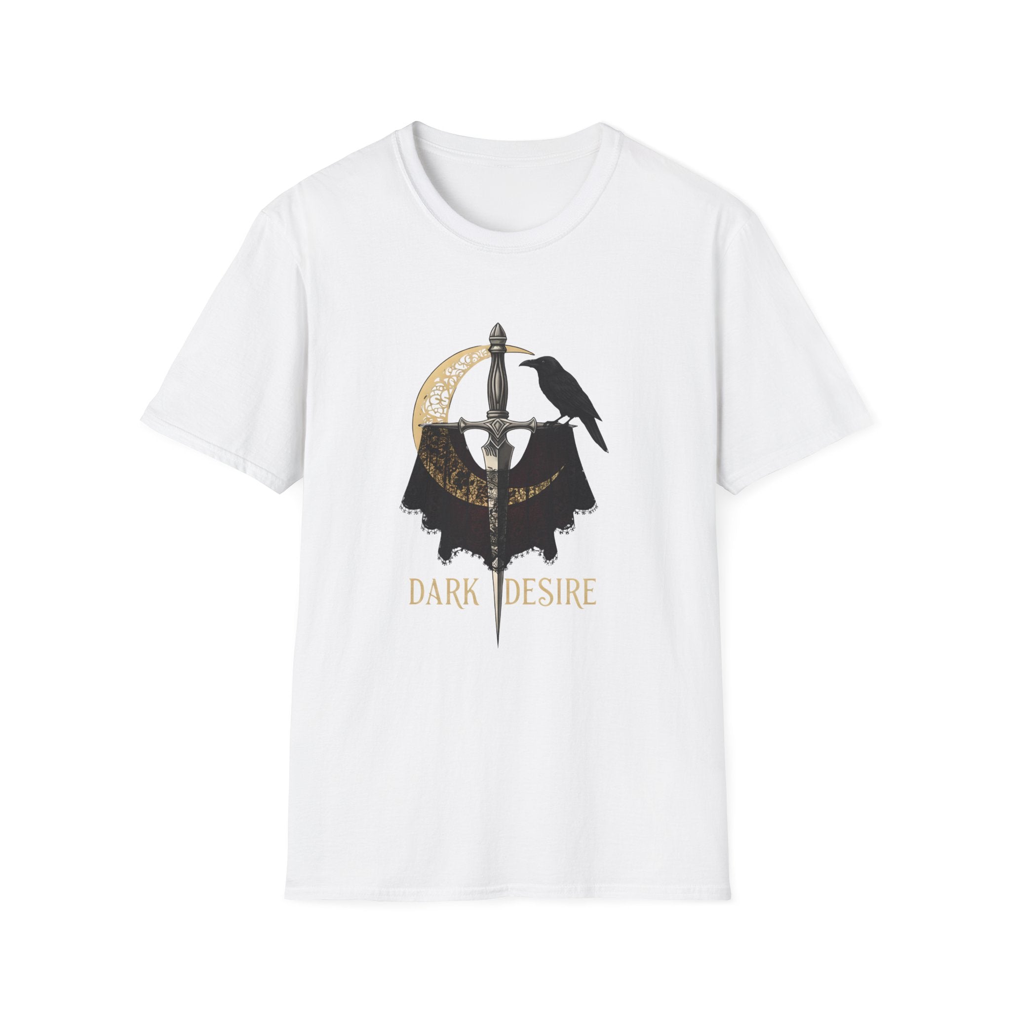 Dark Desire Sword & Raven Gothic Moon T-Shirt     Trendy TShirt