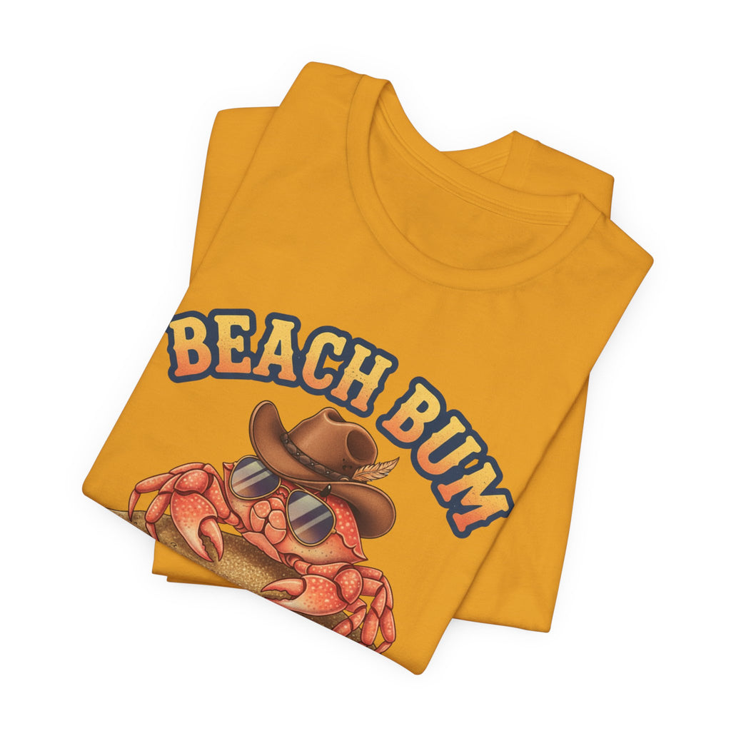 Beach Bum Crab T-Shirt — Funny Coastal Vacation Tee