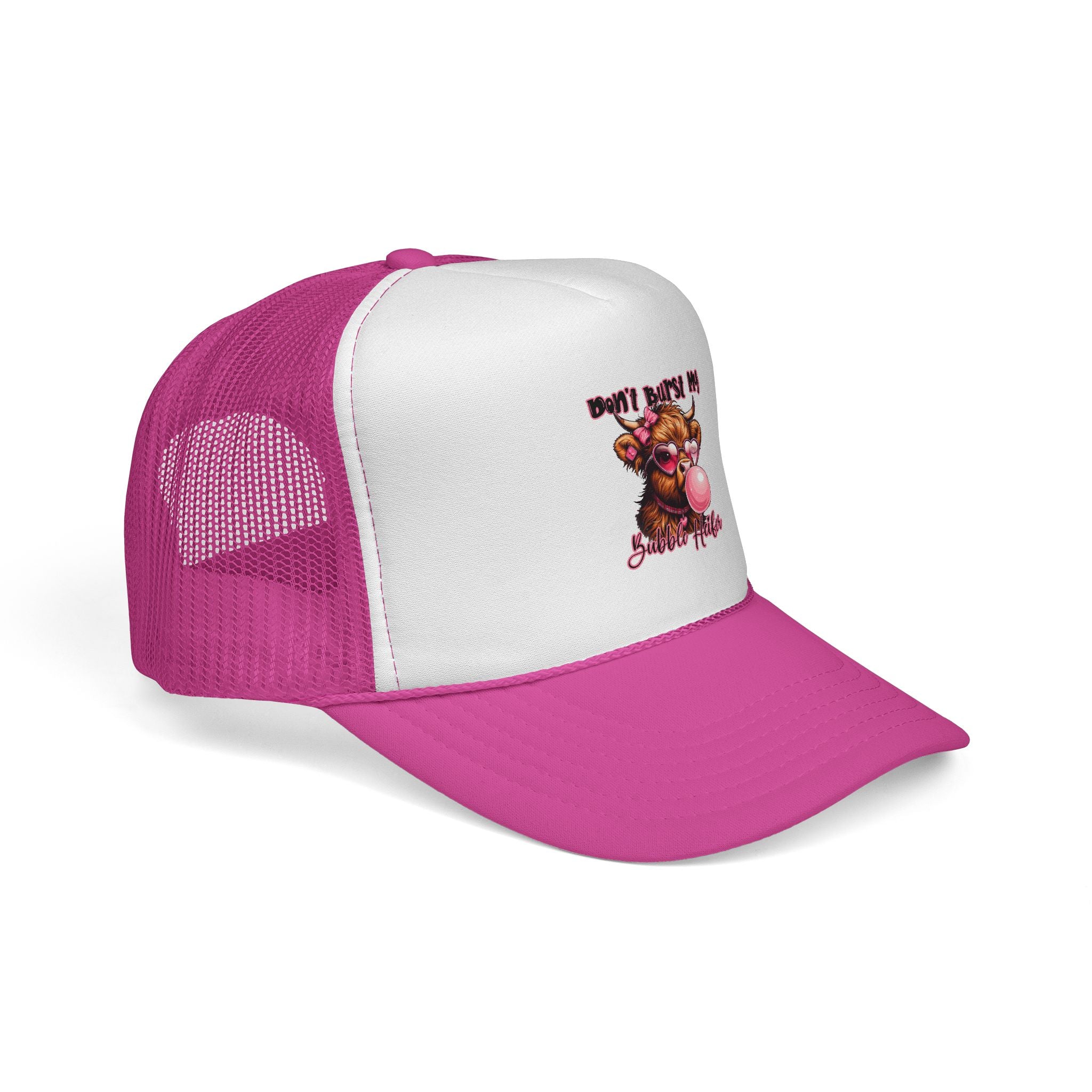 Don’t Burst My Summer Vibes Bubblegum Cow Trucker Cap