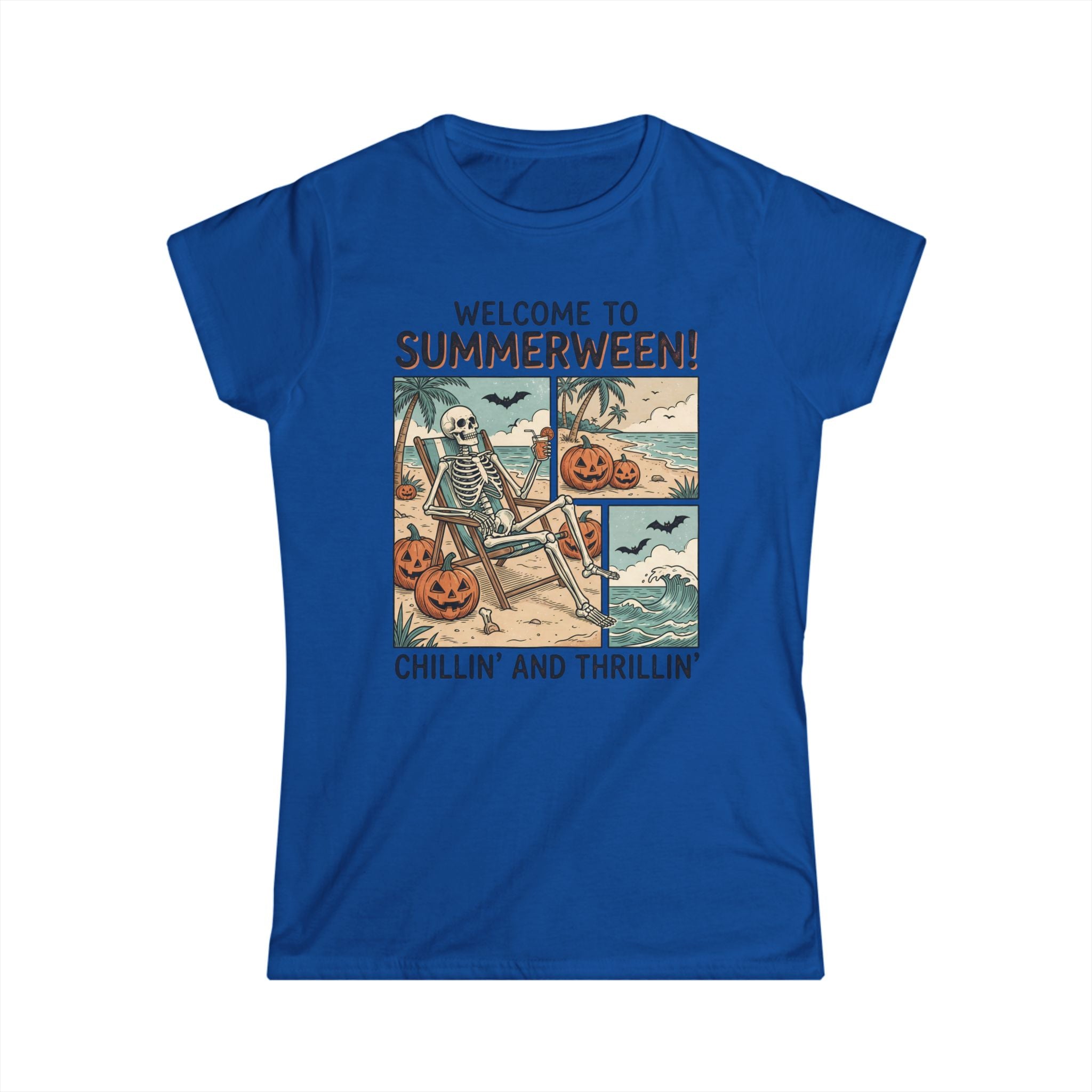 Summerween Skeleton Tee — "Welcome to Summerween! Chillin' and Thrillin'"