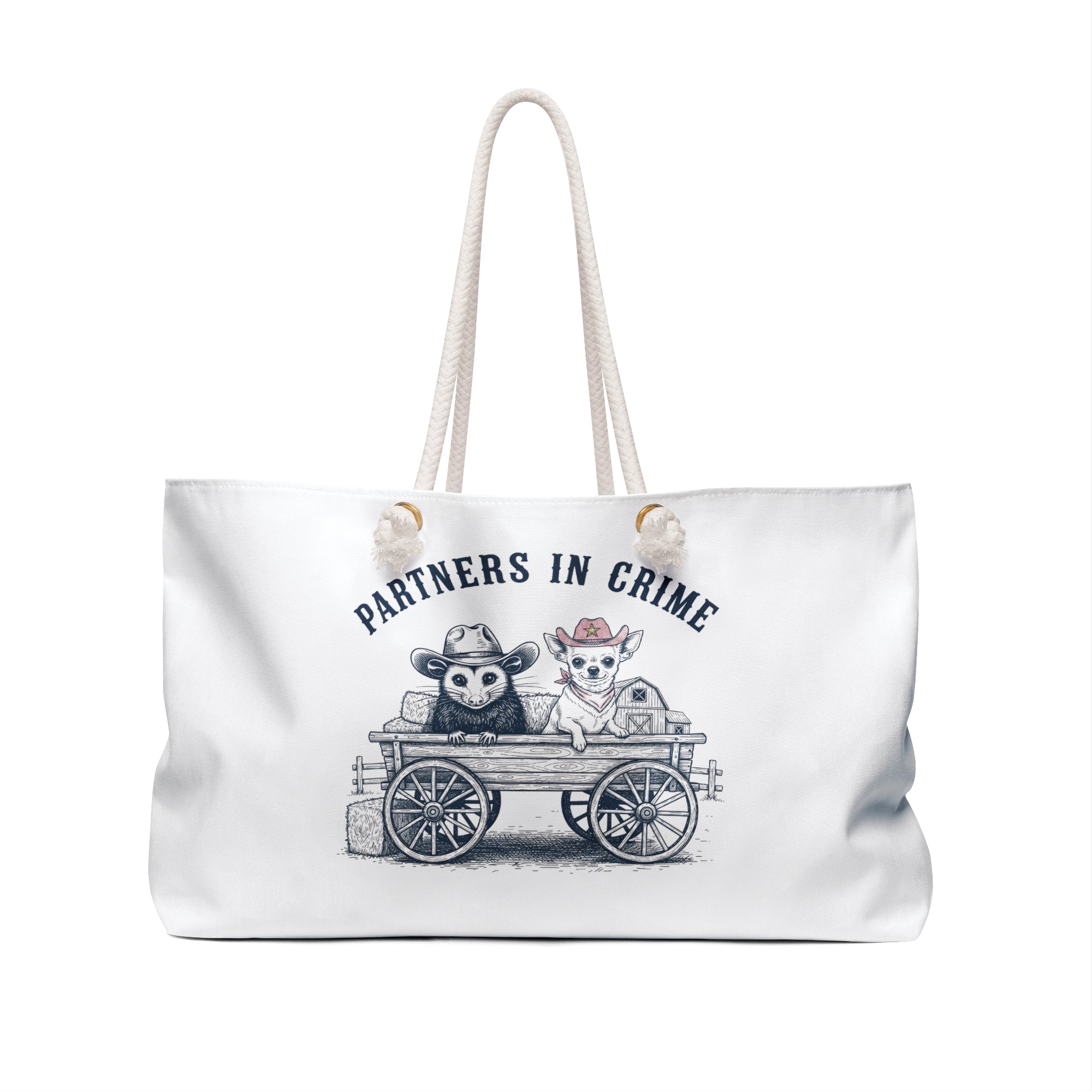 Weekender Bag — “Partners in Crime” Cute Coco & Pete Tote for Farm Lovers