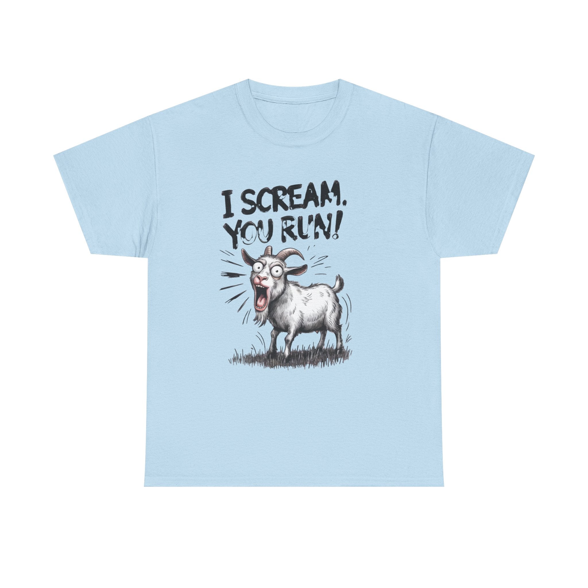 Funny 'I Scream You Run' Goat T-Shirt