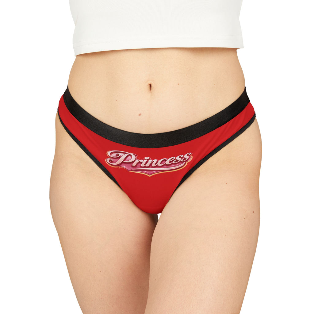 Princess Red Thong — Women's Sexy Cotton-Blend Thong Panties