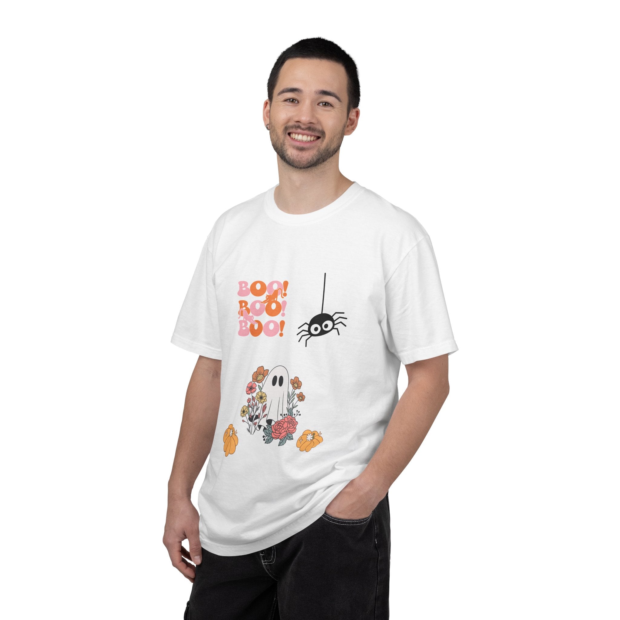 Halloween Graphic T-Shirt, Cute Ghost & Spider Tee, Unisex Fall Shirt, Boo T-Shirt, Autumn Outfit, Halloween Gift, Spooky Vibes