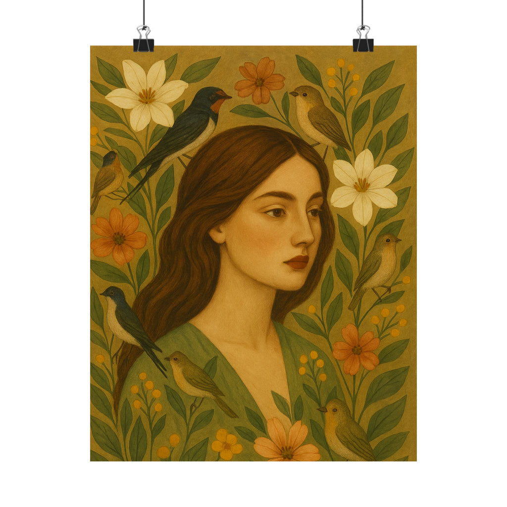 Satin Poster - Nature and Birds Design