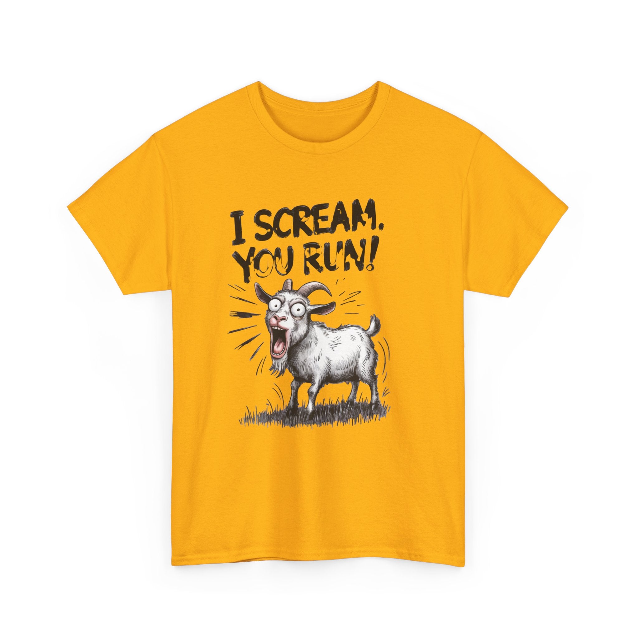 Funny 'I Scream You Run' Goat T-Shirt