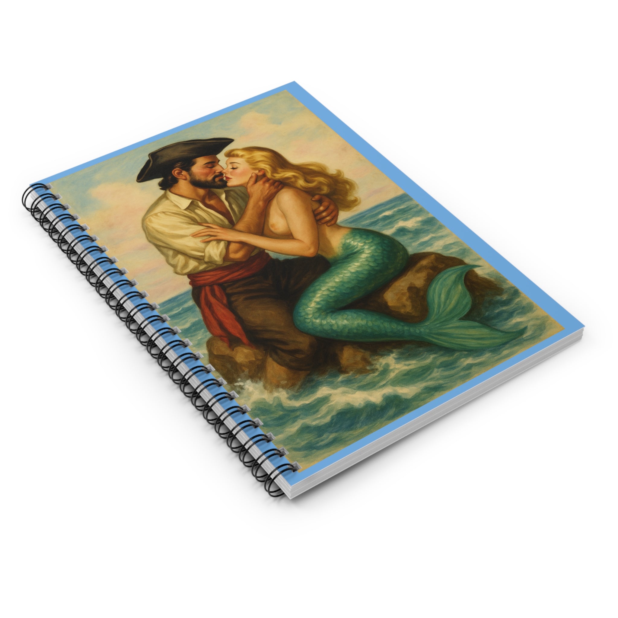 Spiral Notebook - Ruled Line Mermaid Lost Love