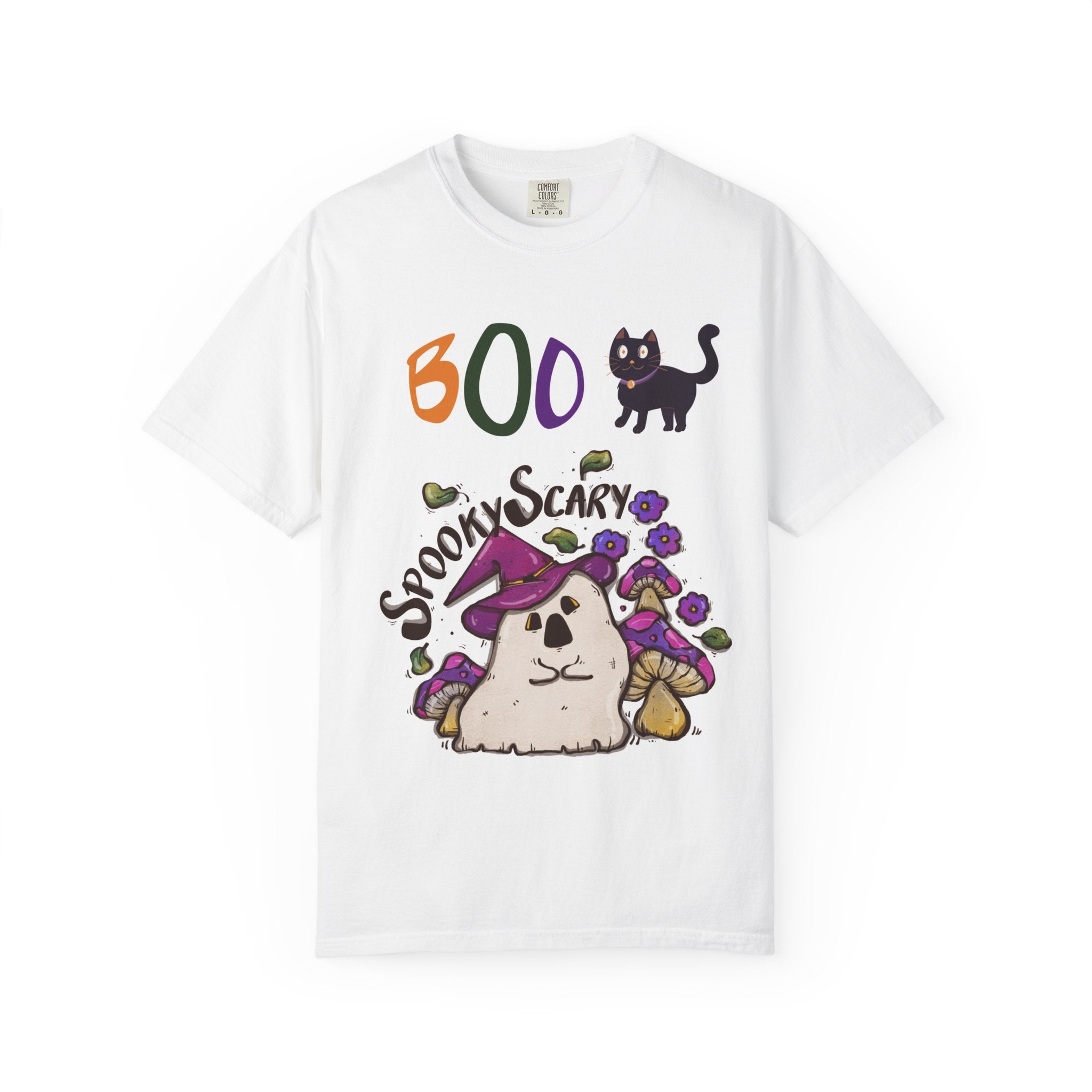 Spooky Scary Unisex T-Shirt, Halloween Tee, Cute Ghastly Shirt, Boo Kitty Apparel, Casual Fall Outfit, Gift for Cat Lovers