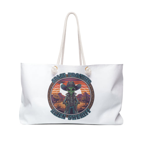 Alien Sheriff Weekender Bag — Space Frontier Cowboy Travel Tote