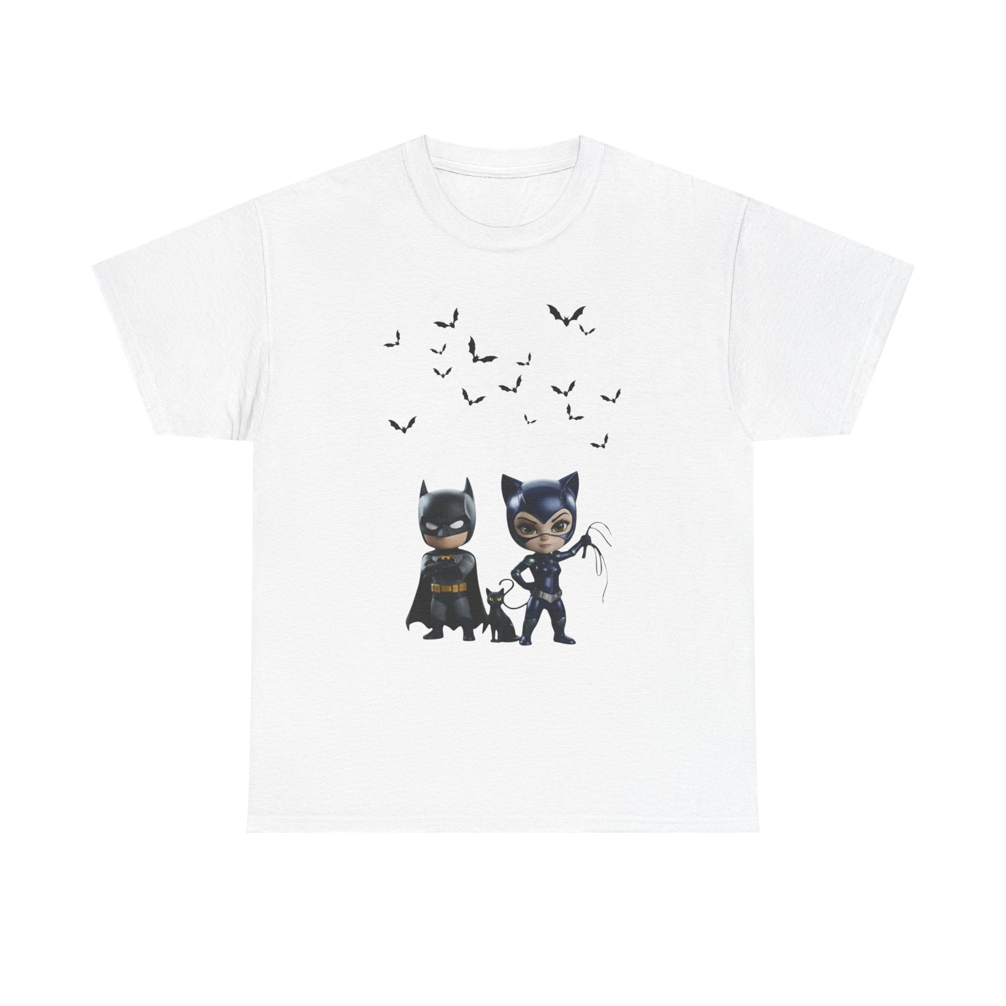 Superhero Adventure T-Shirt — Comic Style with 'Black Cat' Sidekick