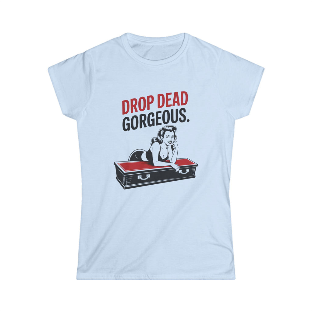 Drop Dead Gorgeous Tee — Retro Pinup Coffin Graphic Women's T-Shirt