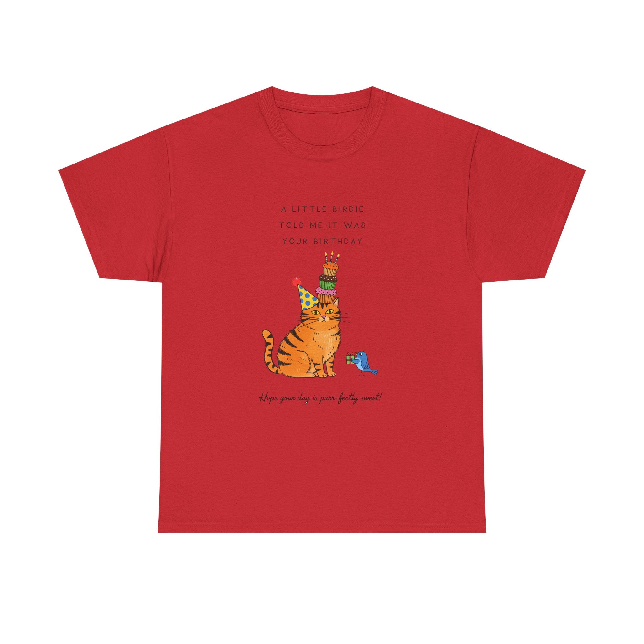 Cat Birthday Cake T-Shirt — "A Little Cake Could Be Made Your Birthday" Funny Party Tee