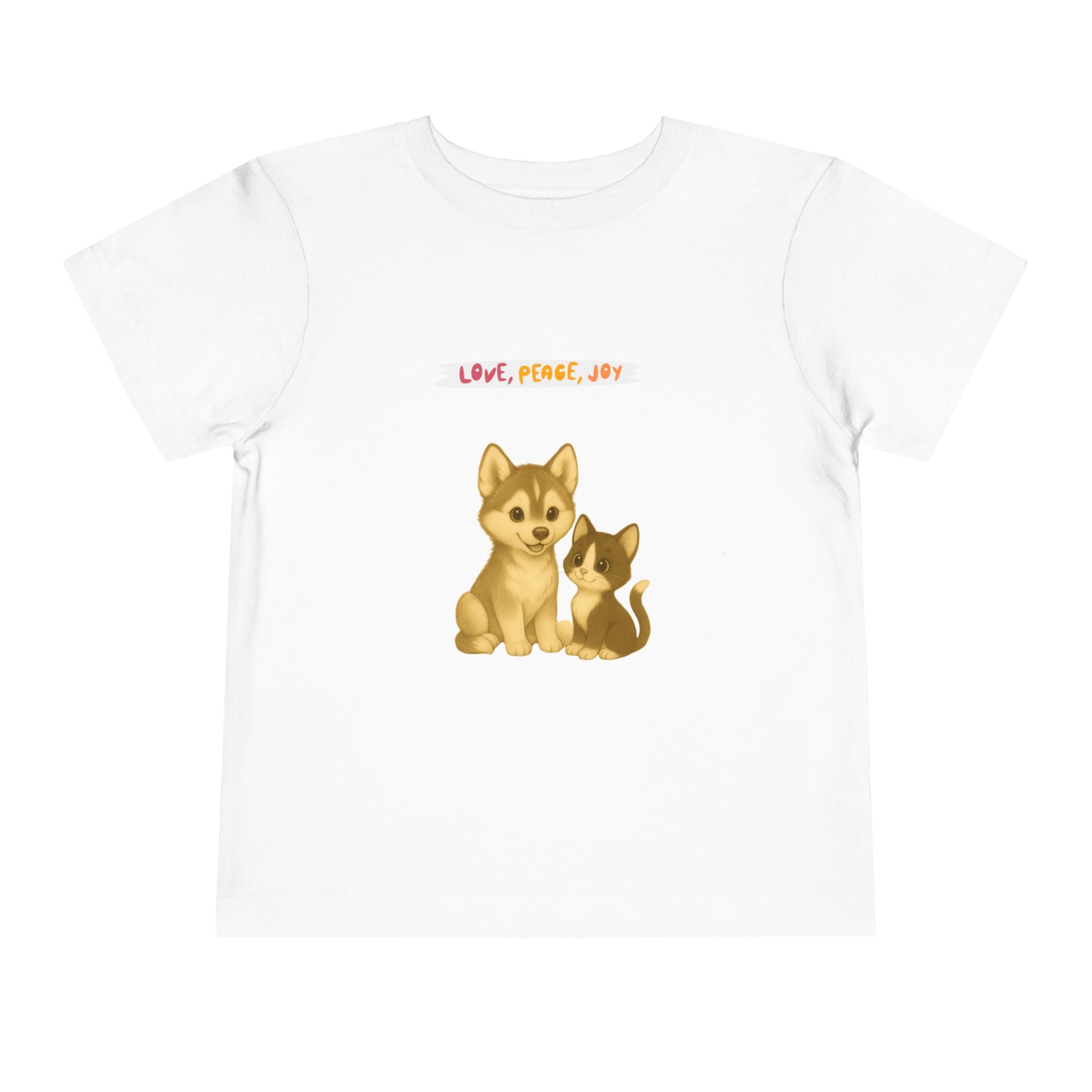 Love, Peace, Joy Toddler Tee, Cute Kids T-Shirt, Animal Lover Gift, Adorable Summer Shirt, Birthday Gift for Little Ones