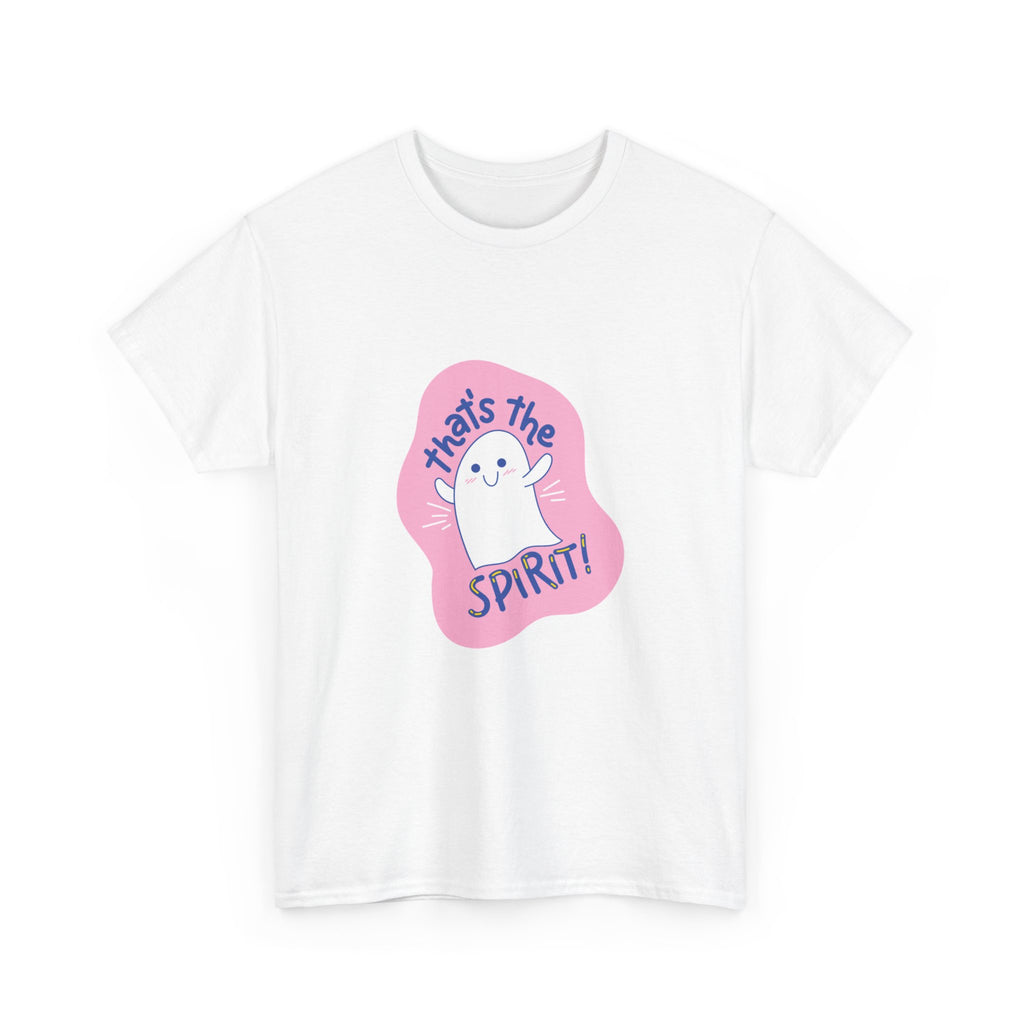 Ghostly Spirit Tee - Unisex Heavy Cotton T-Shirt for Halloween, Fall Celebrations, Casual Wear, Fun Gift, Cozy Vibe