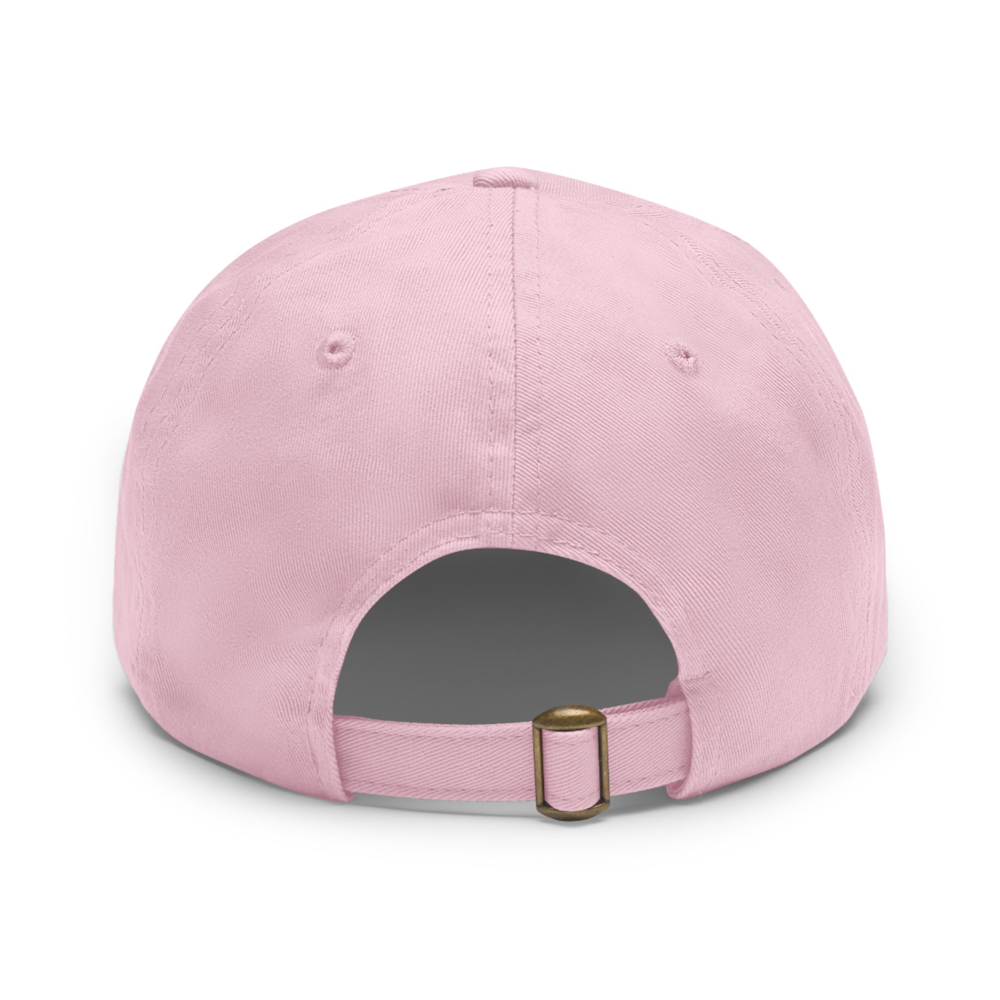 Wild West Leather Patch Dad Hat — Pink Round Patch Cowboy Cap