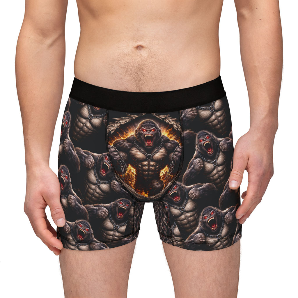Gorilla Rage All-Over Print Boxer Briefs — Muscle Ape Pattern Men’s Underwear