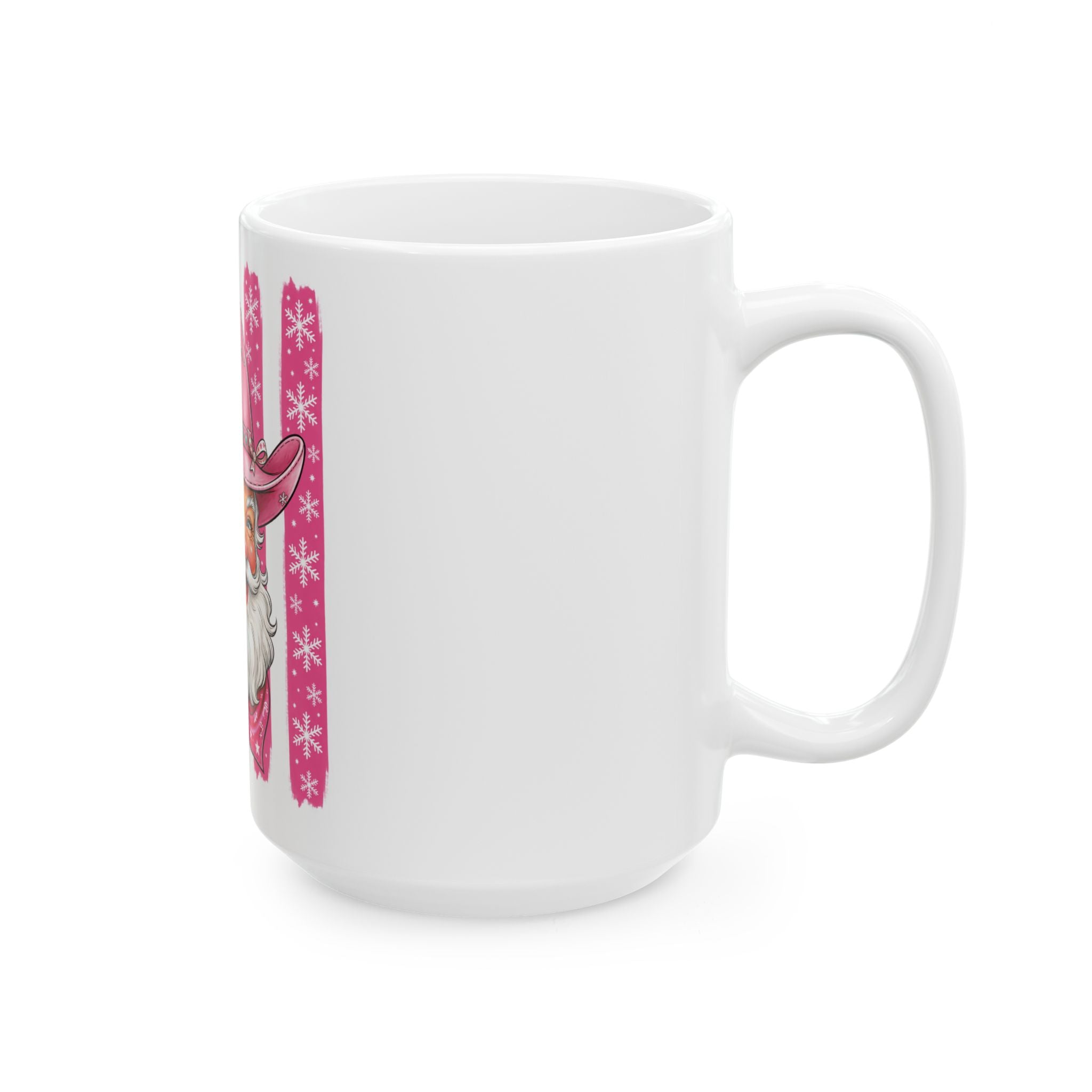 Pink Cowboy Santa Ceramic Mug — Festive Western Christmas Coffee Cup (11oz & 15oz)