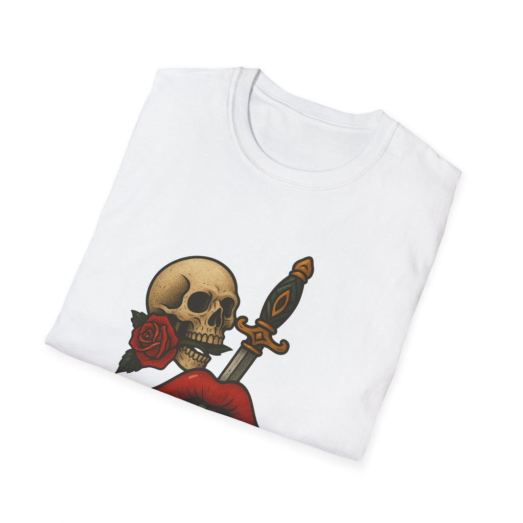 Skull Dagger Love T-Shirt  Edgy Gothic Graphic Tee  Trendy TShirt