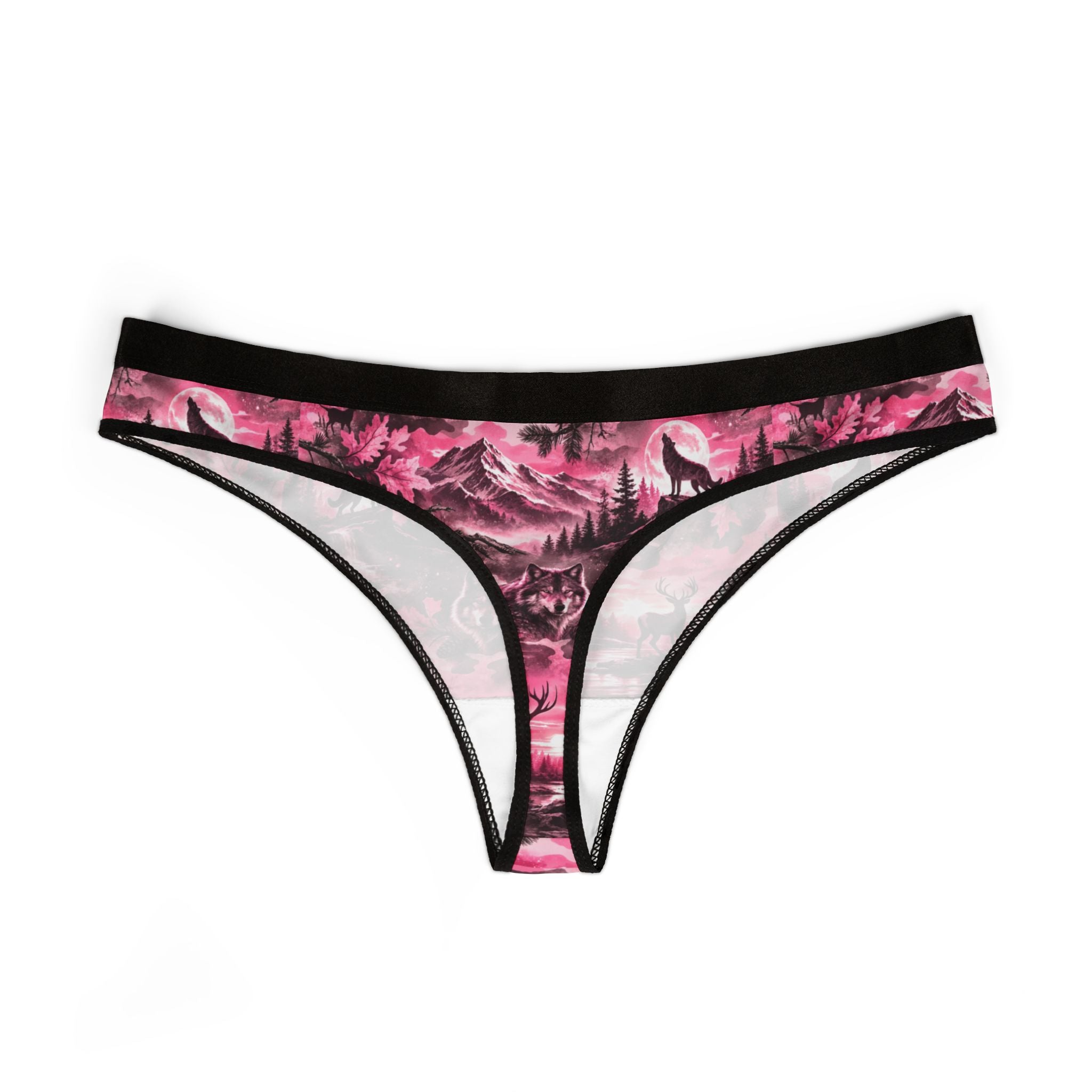 Pink Wilderness Print Thong — Women's All-Over-Print Lingerie
