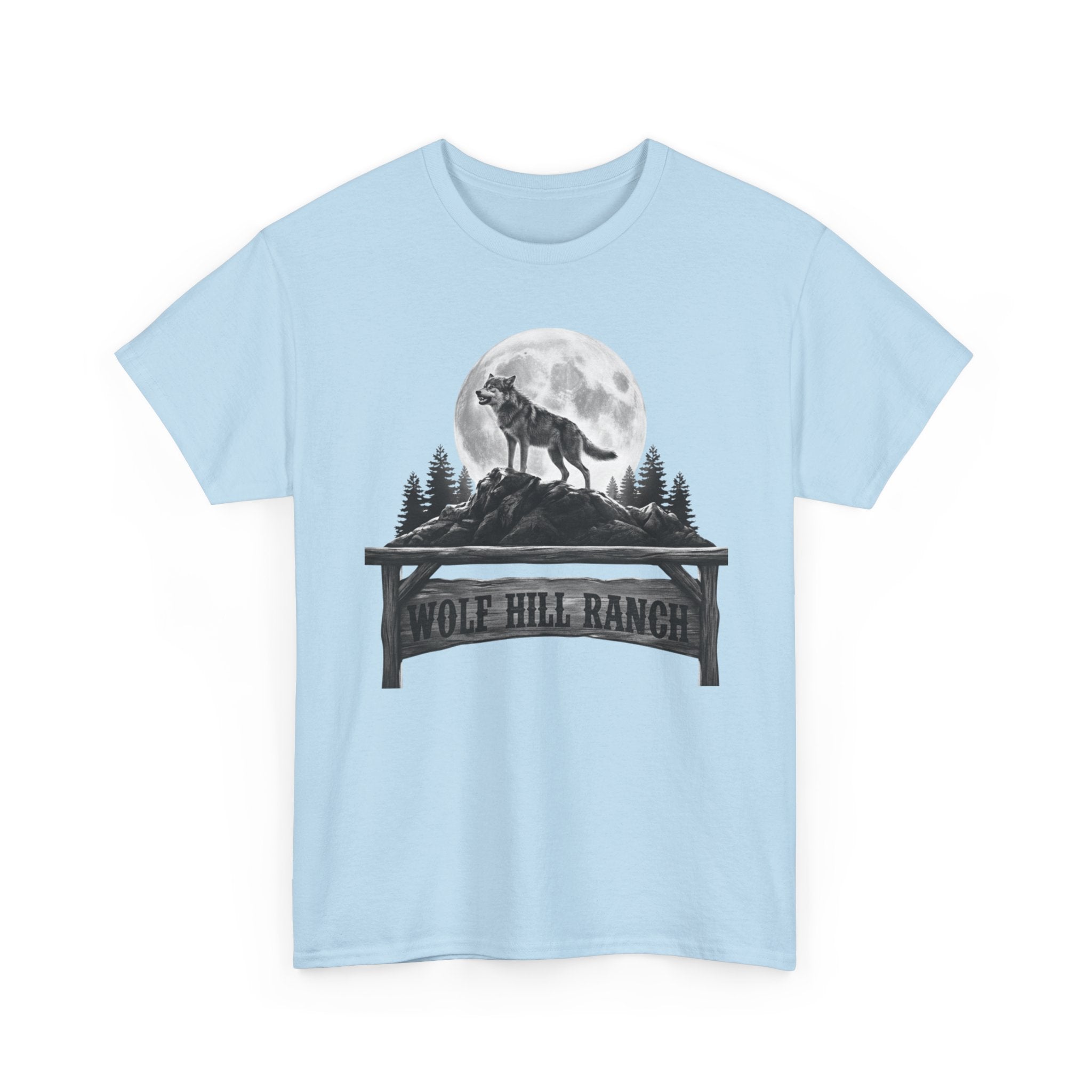 Lone Howl Wolf Tee Full Moon Graphic TShirt    Trendy TShirt