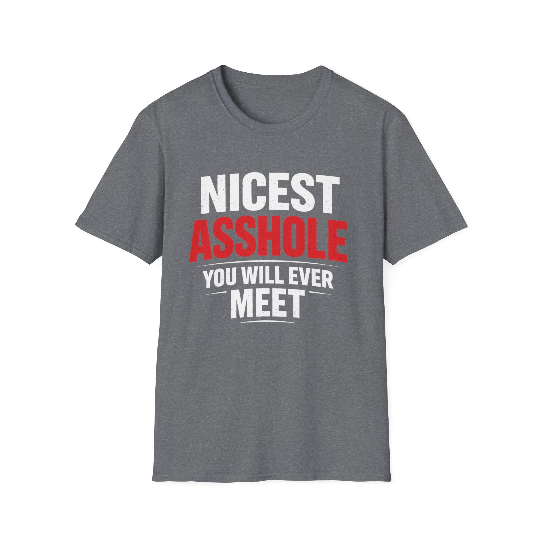 Nicest ASSHOLE' Graphic T-Shirt - Bold Red Lettering