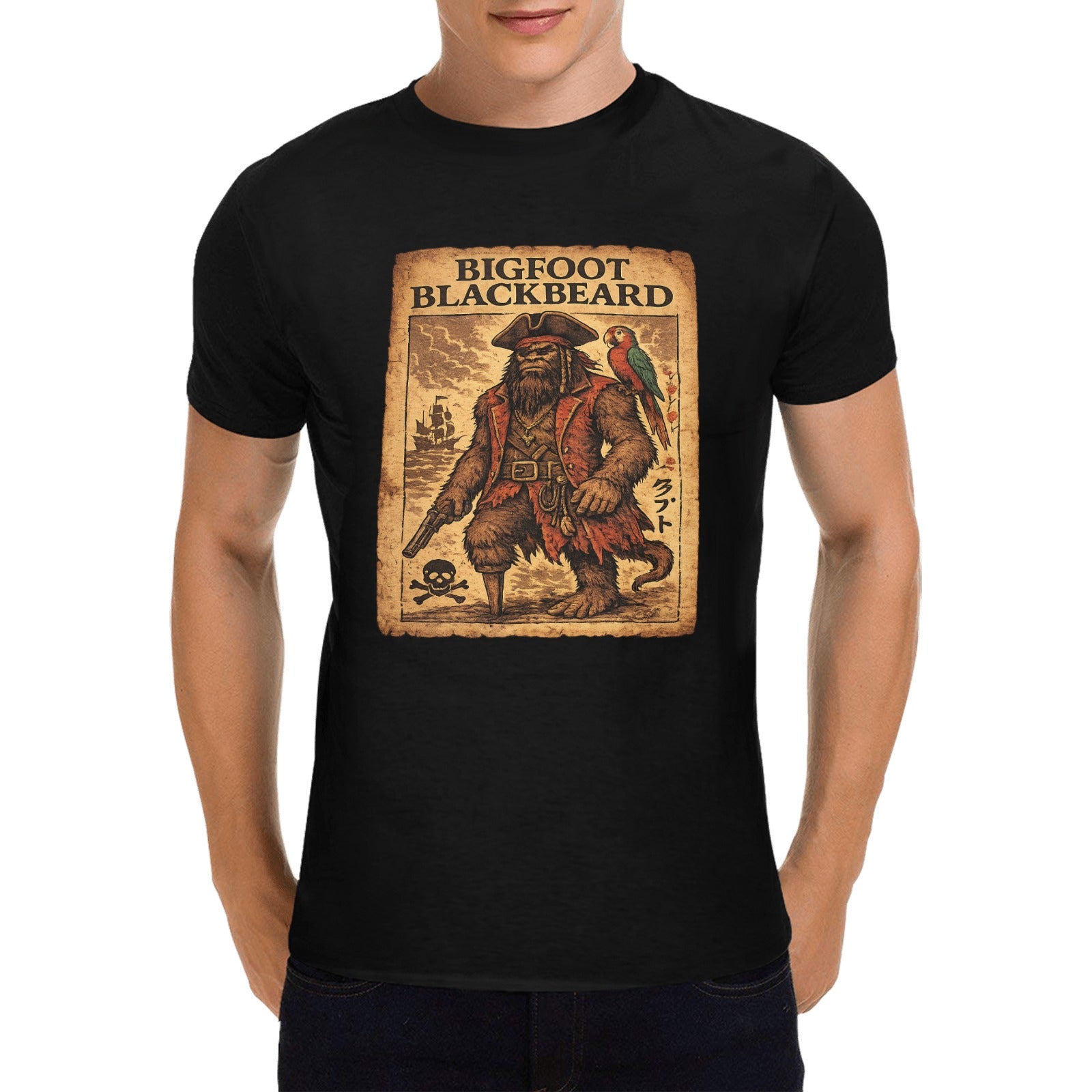 Old Parchment Bigfoot Blackbeard T-Shirt