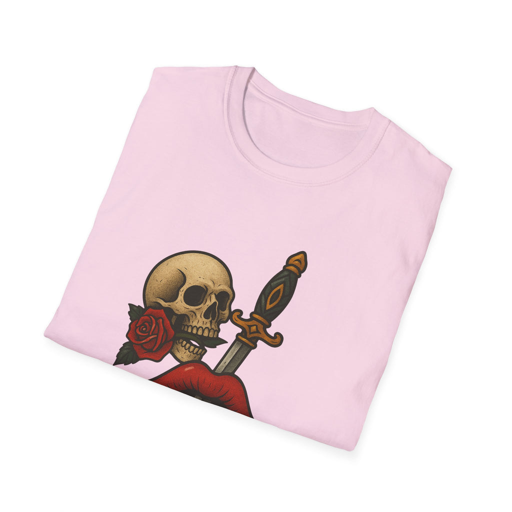 Skull Dagger Love T-Shirt  Edgy Gothic Graphic Tee  Trendy TShirt