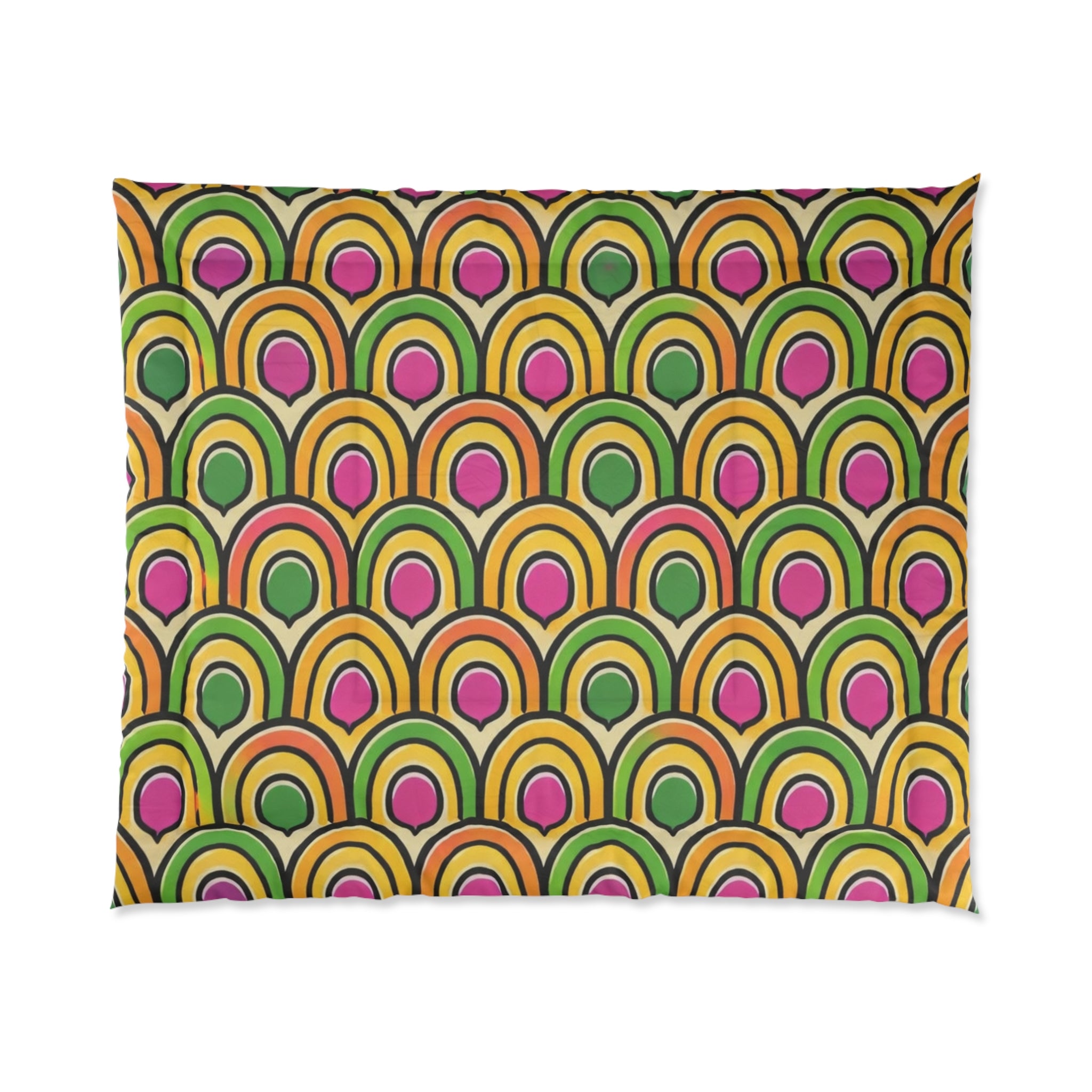 Citrus Crush 60s-Inspired Comforter — Boho Retro Bedding