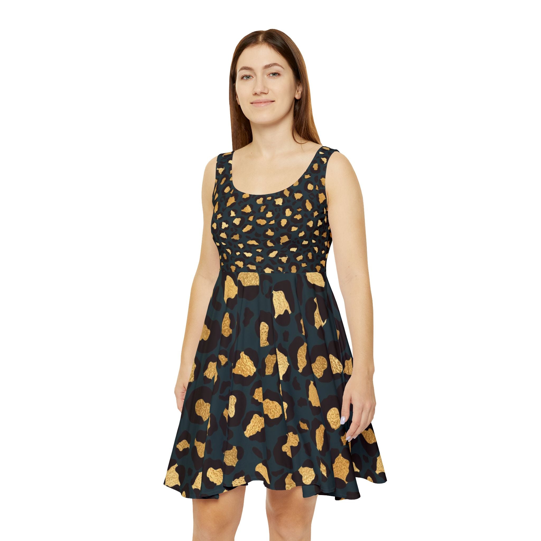 Leopard Print Skater Dress – Women's Animal Print Flared Dress