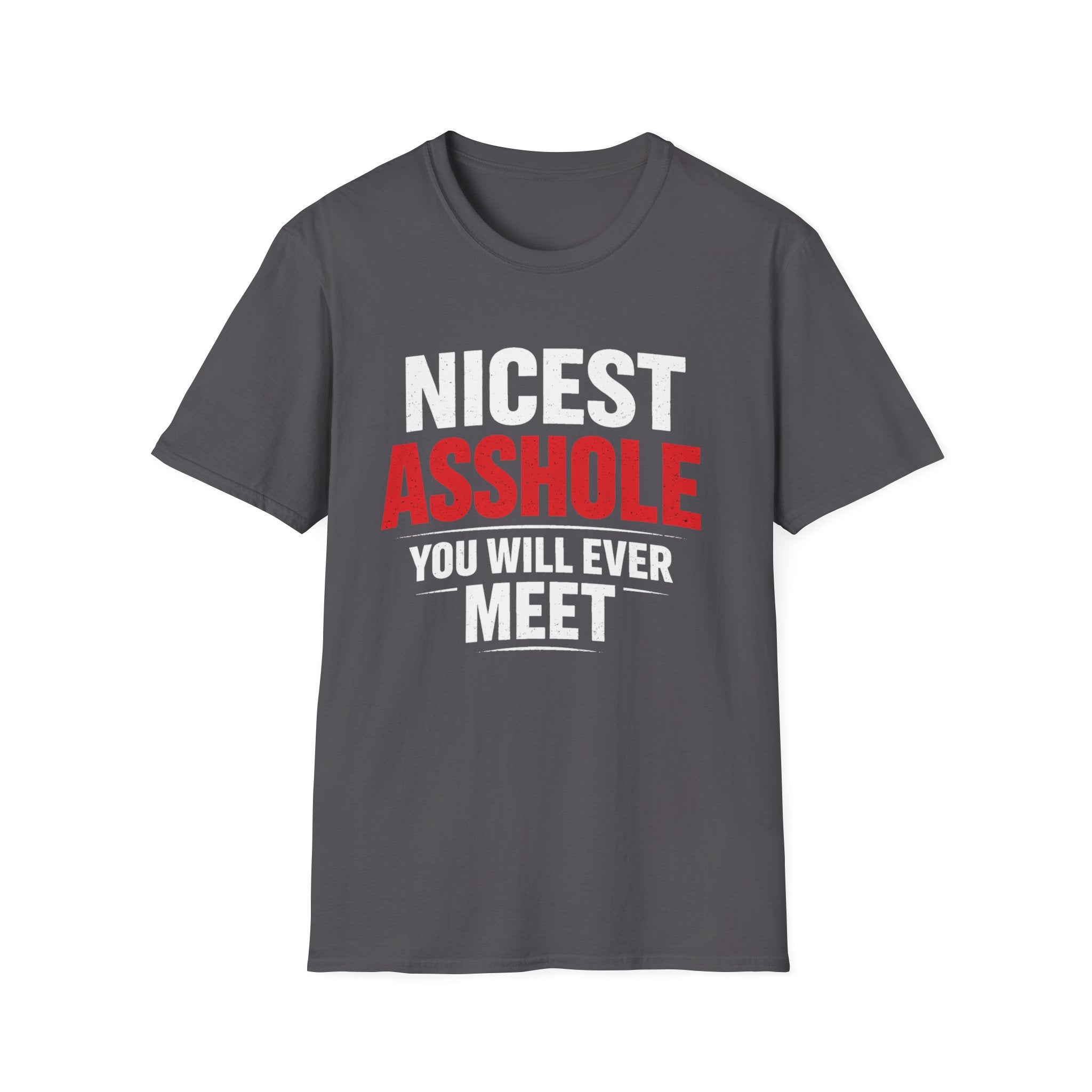 Nicest ASSHOLE' Graphic T-Shirt - Bold Red Lettering