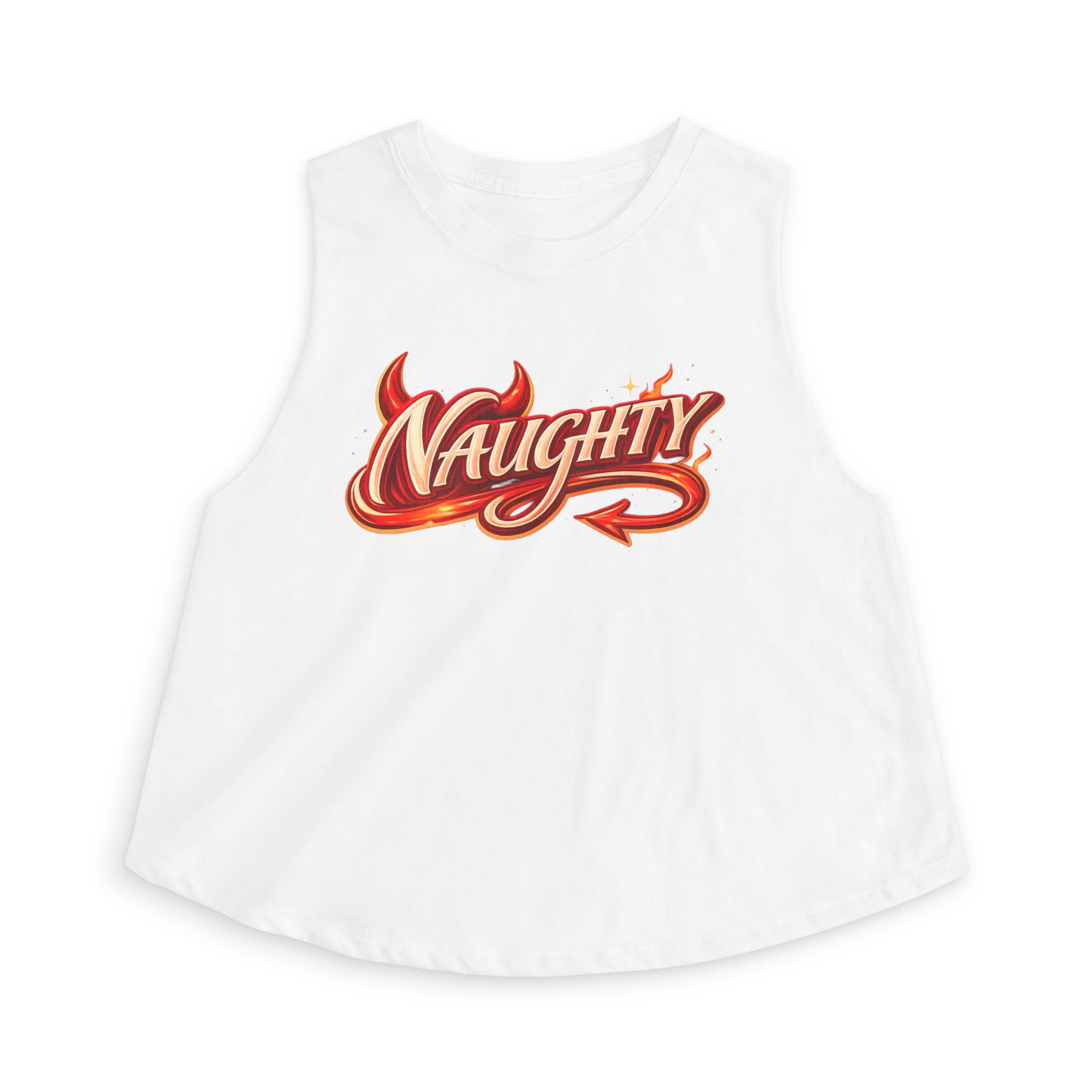 Crop Top — "Naughty" Retro Graphic
