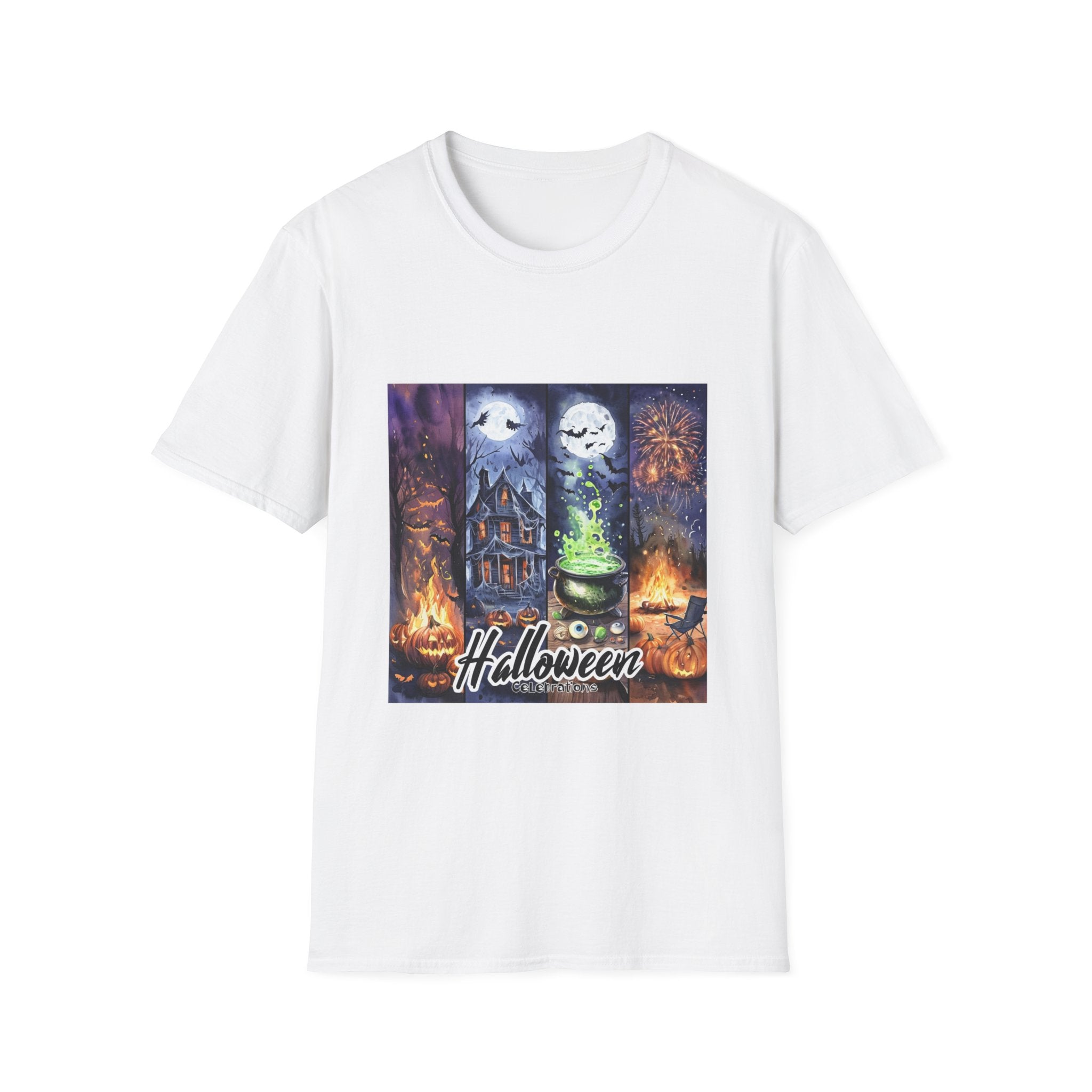 Halloween Unisex Softstyle T-Shirt, Spooky Graphic Tee, Fall Fashion, Halloween Costume, Trick or Treat Wear, Halloween Gift