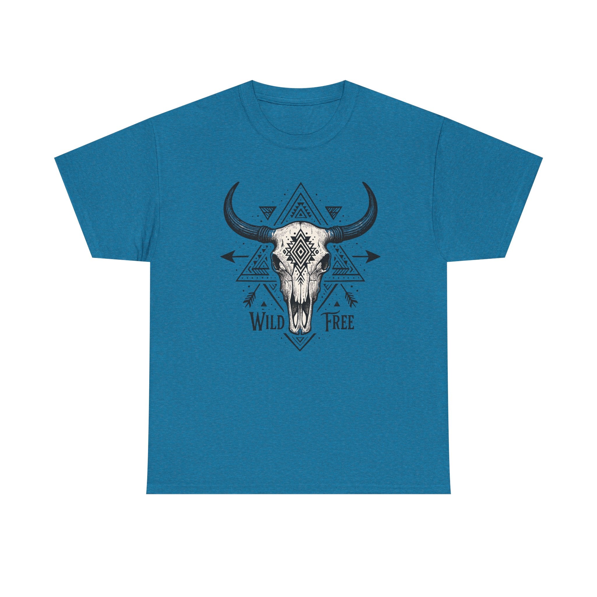 Wild & Free Buffalo Skull T-Shirt — Boho Western Graphic Tee