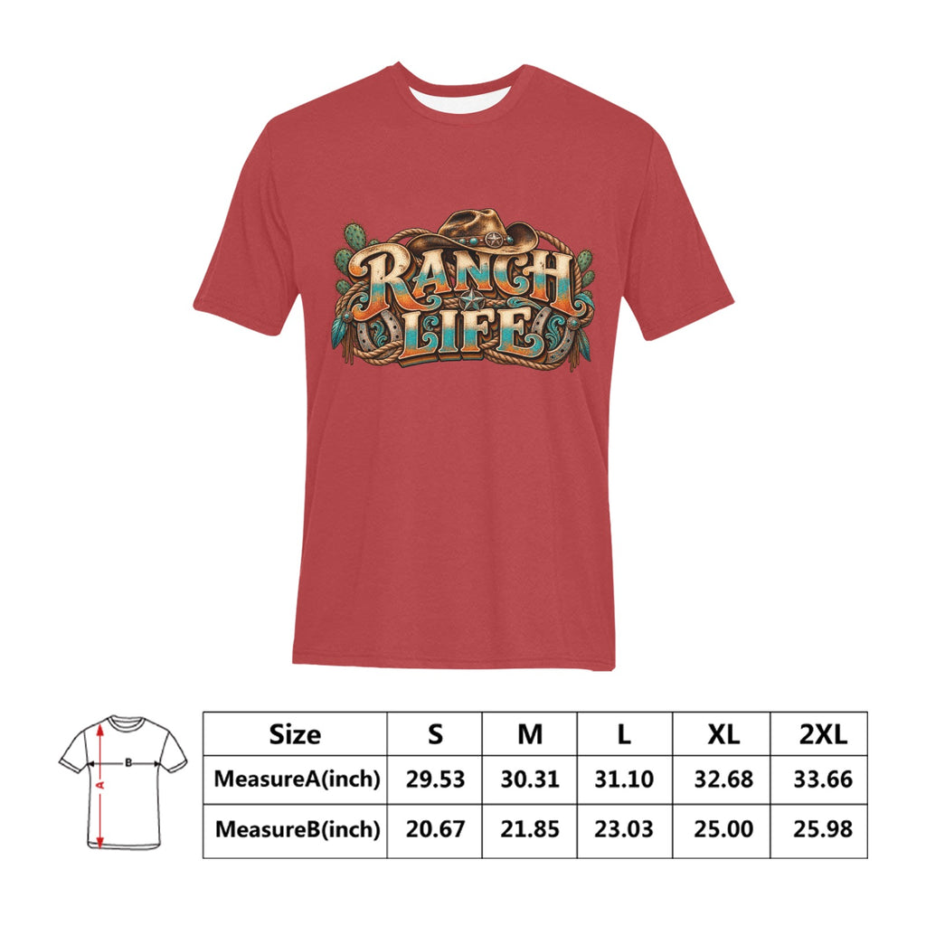 Ranch Life Men’s T-Shirt  Vintage Western Cowboy Ranch Graphic Tee