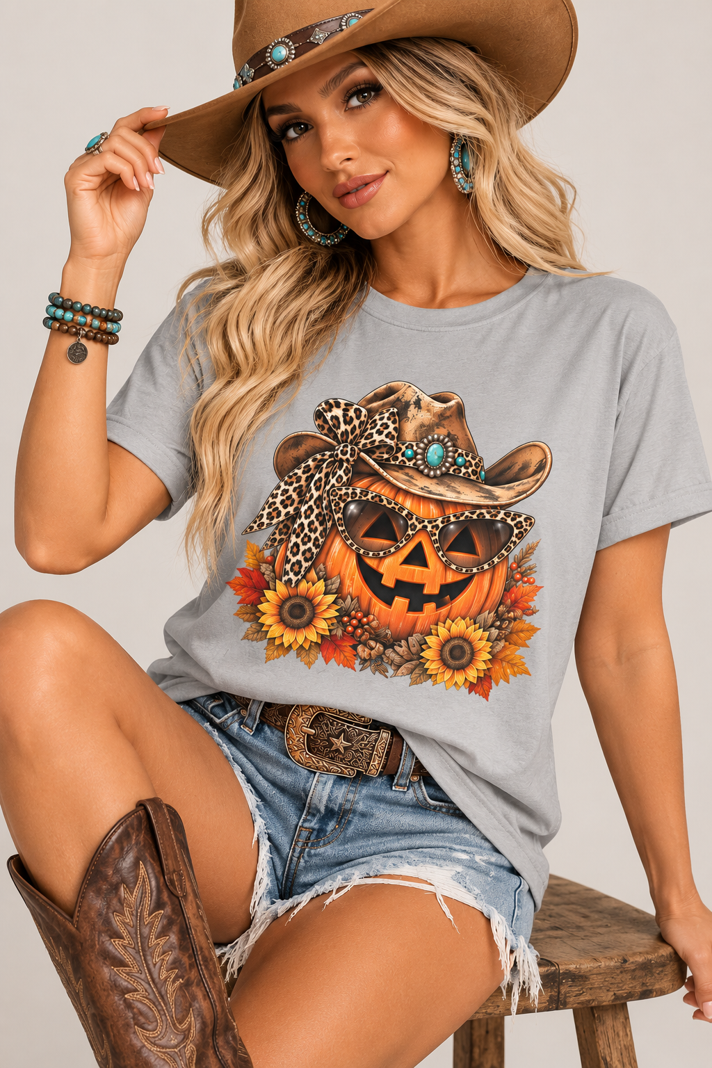 Western Pumpkin Shirt  Cowgirl Fall Halloween