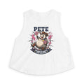 Pete Donut-Loving Raccoon Crop Top — "Powered by Donuts & Bad Decisions"