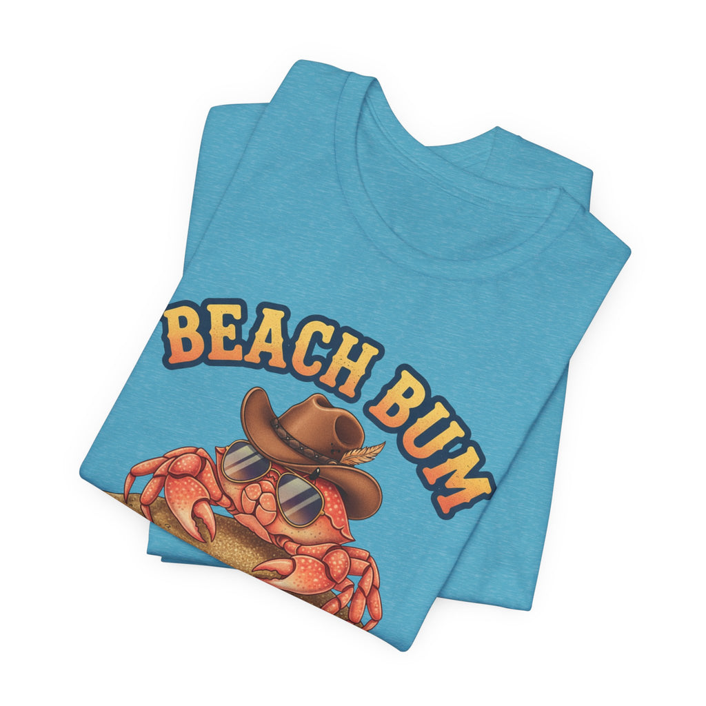 Beach Bum Crab T-Shirt — Funny Coastal Vacation Tee
