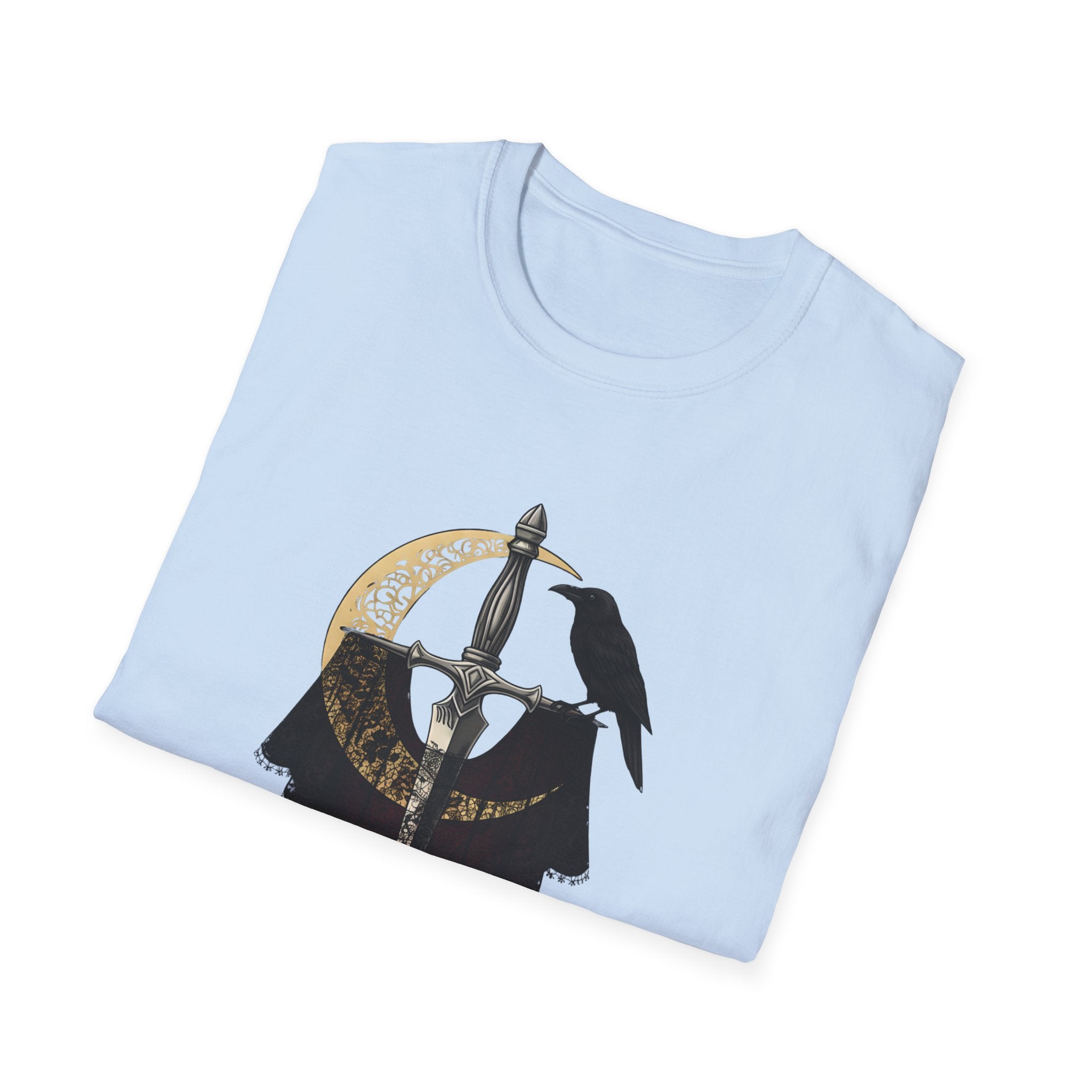 Dark Desire Sword & Raven Gothic Moon T-Shirt     Trendy TShirt