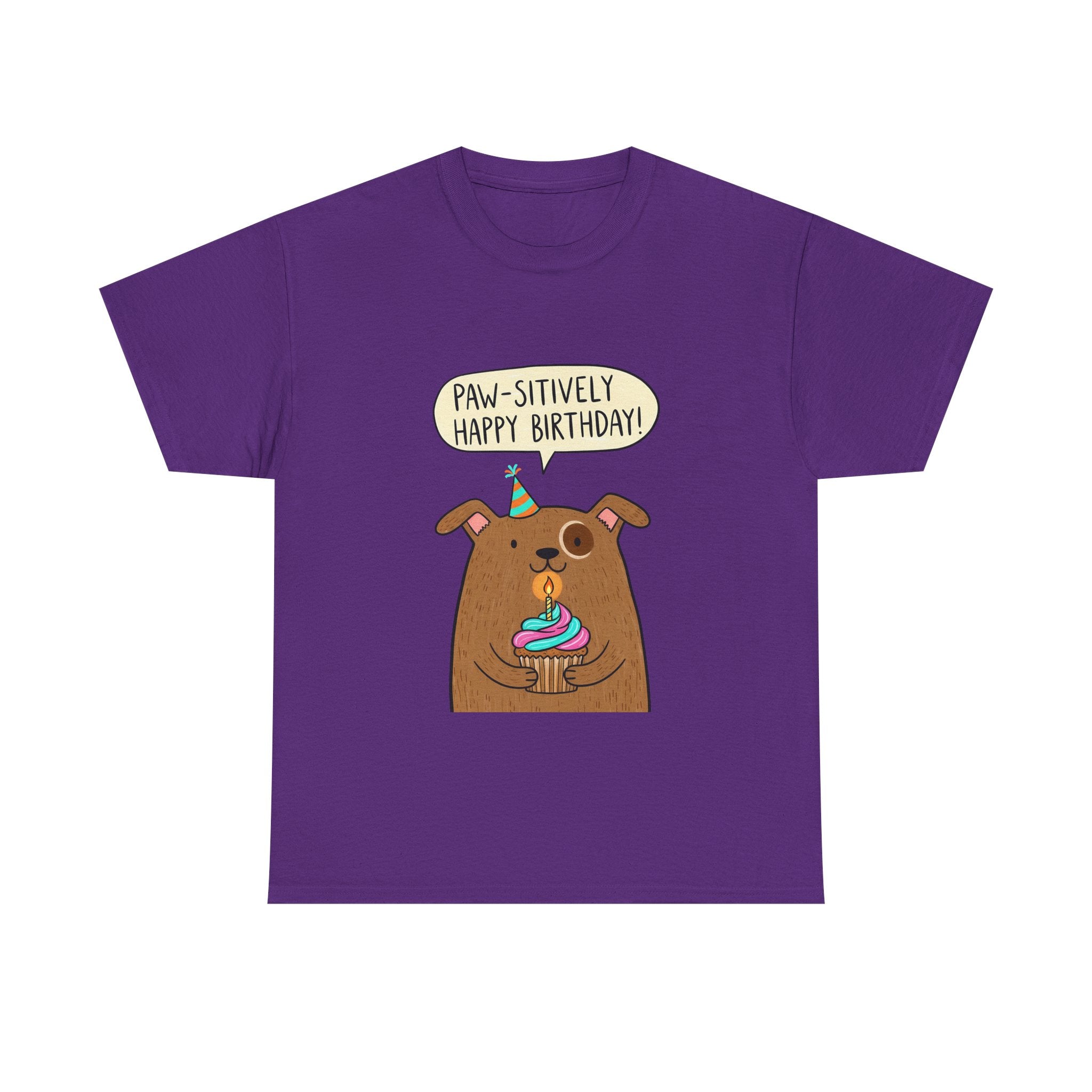 Paw-sitively Happy Birthday Dog T-Shirt — Cute Puppy Birthday Tee