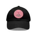 Wild West Leather Patch Dad Hat — Pink Round Patch Cowboy Cap