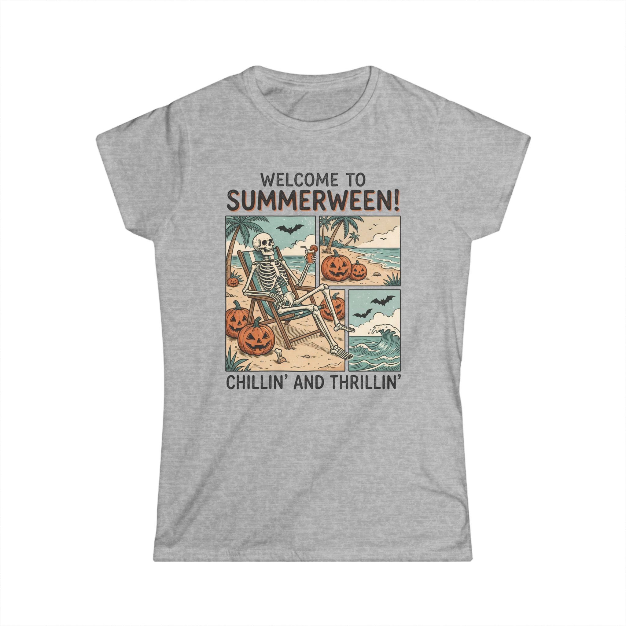 Summerween Skeleton Tee — "Welcome to Summerween! Chillin' and Thrillin'"