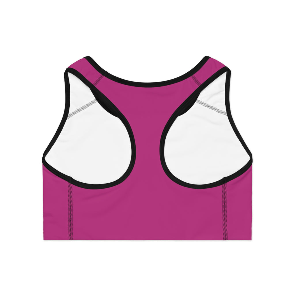 Spoiled Pink Sports Bra — Cute Glitter Script Activewear